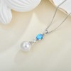 EJARY Pearl Necklaces for Women March Birthstone Aquamarine Pendant Necklace