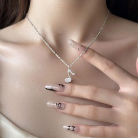 Stocking Stuffers Gifts for Women Music Note Pendant Necklace for Women Music Necklace Earrings Set Music Gifts Music Teacher Appreciation Themed Gifts for Graduation Students Women Girls Trendy Stuff with Meaning Card