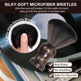 6-in-1 Vinyl Record Cleaning Kit | Vinyl Record Cleaner Kit – Includes 2in1 Velvet Microfiber Brush, Ultra-Soft AntiStatic Brush, Cleaning Liquid, Duster & Stylus Brush, Storage Box, For Record Albums
