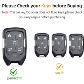 OFF WE GO for GMC Key Fob Cover with Keychain, Soft TPU Key Case Protection Compatible with GMC Chevy Suburban Tahoe Acadia Terrain Yukon XL Smart Car Key Fob Holder, White