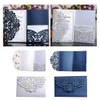 Wedding Invitation Cards,10pcs Laser Cut Floral Design Invites Pocket for