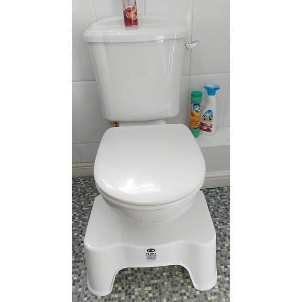 7" Bathroom Toilet Stool, Medically Tested Squatting Toilet Stool, Non-invasive Remedy for Haemorrhoids, Constipation, IBS, Flatulence, Bloating - Aligns Colon for Complete Bowel Movement