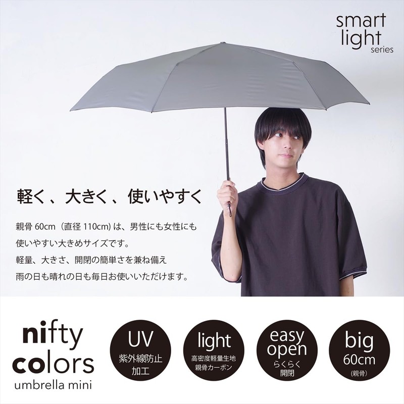 Nifty Colors 5186NV Bi-Color Carbon Lightweight Mini 60 Folding Umbrella