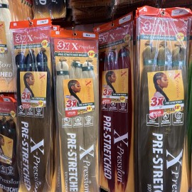 SENSATIONNEL Xpression pre-stretched 100% Kanekalon 3X Braiding Hair Pre-Stretched 58”