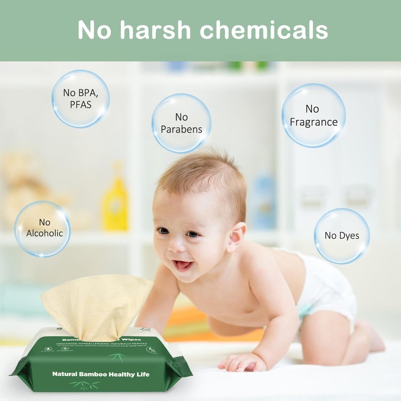 QingYa Bamboo Flushable Wipes,Septic Safe,Soft, Soothing Botanicals & Aloe, Unscented,Eco