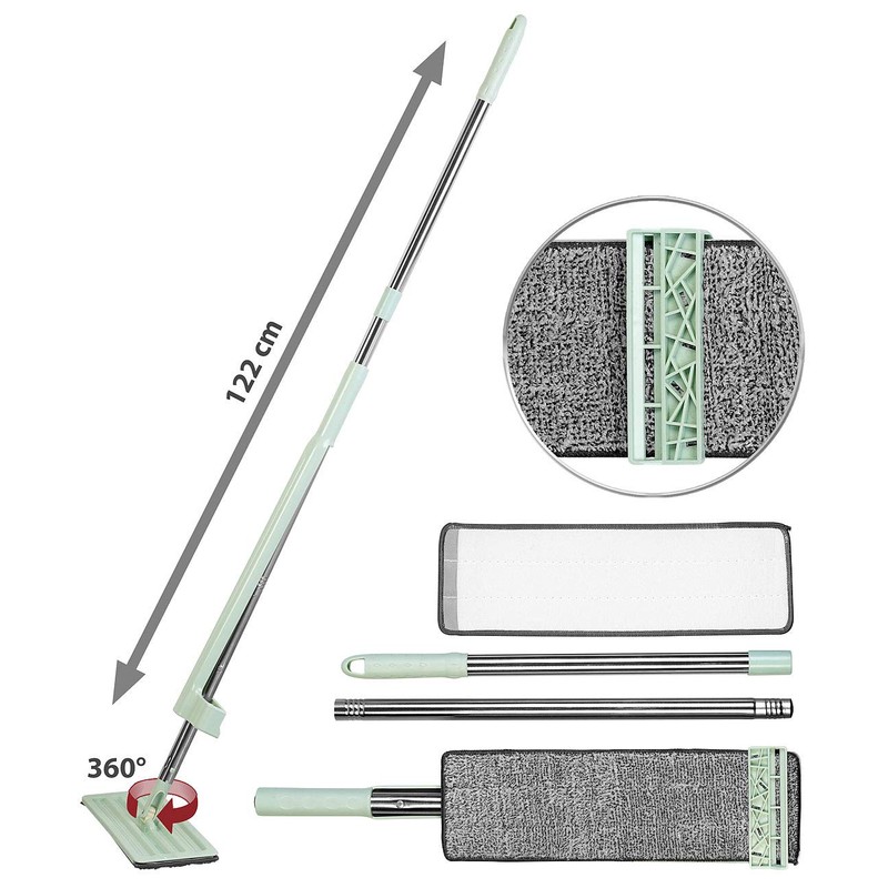 Sichler Haushaltsgeräte Floor Mop with Scraper, 3-Piece Handle, 122 cm