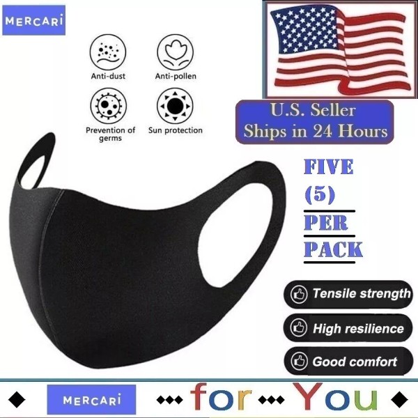 Handmade 5 PCS Face Mask Soft Polycotton Comfortable Reusable Washable