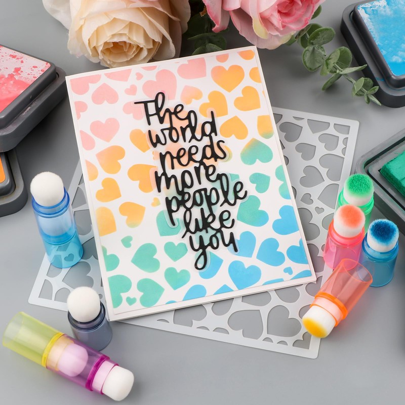 OTCRAFT48 Pcs/Set Soft Bristles Finger Daubers with 6 Storage Box