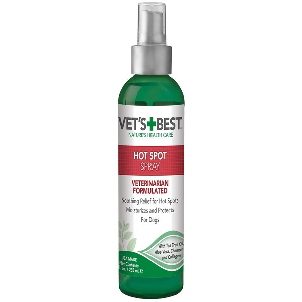 Vet’s Best Dog Hot Spot Itch Relief Spray | Relieves Dog Dry Skin, Rash, Scratching, Licking, Itchy Skin, and Hot Spots | No-Sting and Alcohol Free | 8 Ounces