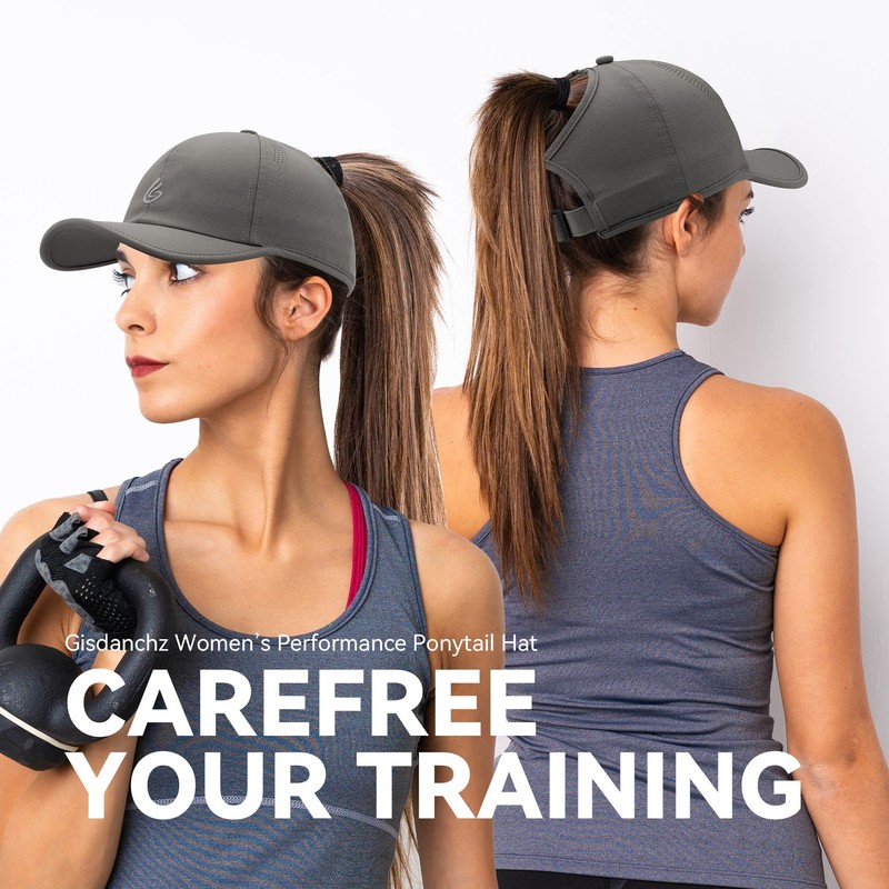 Gisdanchz Women's Performance Adjustable Fit Baseball Cap with Ponytail Hole,