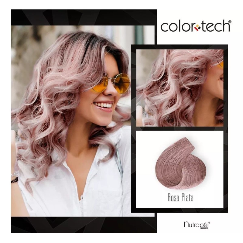 Nutrapel Color Tech Tinte Cabello Gama Roses Tono Rosa Plata