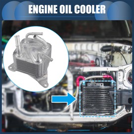 INFINAUTO Engine Oil Cooler, Transmission Oil Cooler No.2920A400 for Mitsubishi Eclipse Cross 2018-2022 Aluminum Alloy Silver Tone, 1 Pc