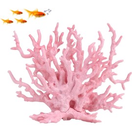 Resin Coral Reef Decor Artificial Aquarium Plants Landscape Aquarium Coral Ornament Fish Tank Accessories Decorations, Pink