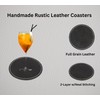 Rustic Leather Coasters for Drinks - Black Leather Coaster Blanks