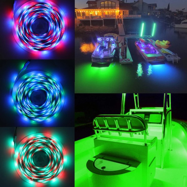 SHENKENUO RGB 2835 LED Boat Lights Kit Waterproof Pod Bright