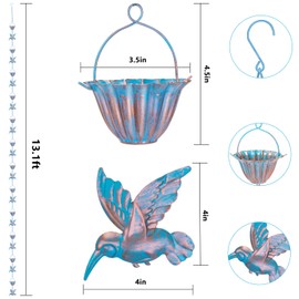 JYPS 13.1FT Rain Chain, Hummingbird Rain Chains for Gutters, Functional Replacement Downspout, Decorative Your Garden and House.