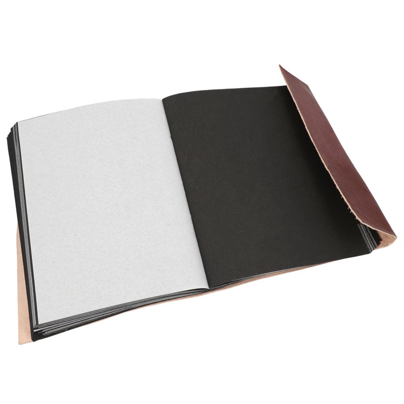 Gusti Mila Leather Photo Album, Handmade Paper, Brown Leather