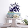 Decoración para tarta de cumpleaños con purpurina azul