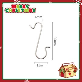 Mgoodoo 120 Pack Christmas Ornament Hooks, Xmas Ornament Hangers Metal Hooks S-Shaped for Christmas Tree Party Balls Decoration-Silver