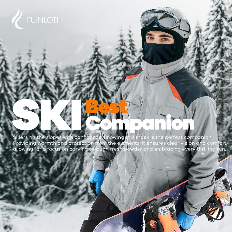 fuinloth Balaclava Ski Mask, Motorcycle Cycling Face Mask Skiing Running