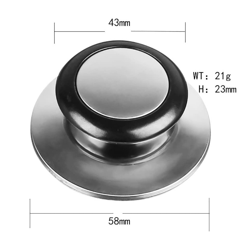 VOANZO 6Pcs Universal Pot Lids Handle Heat-Resistant Knobs Stainless Steel