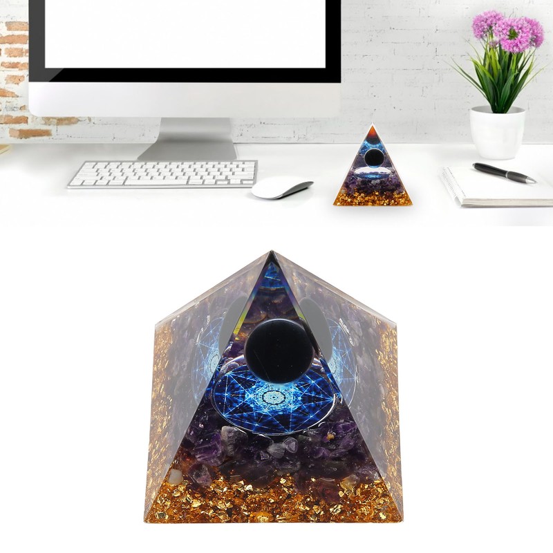 Crystal Pyramid Exquisite Beautiful Pyramid Power Stone Ornament for Desks