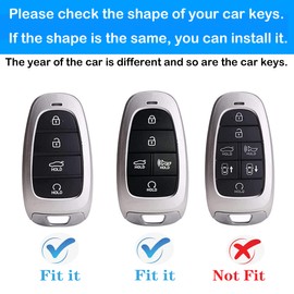 Kirsnda for Hyundai Key fob Cover with keychian,TPU Protection Key Case Compatible with 2019 2020 2021 2022 Sonata Tucson Smart Remote Key (Red,5 Button)