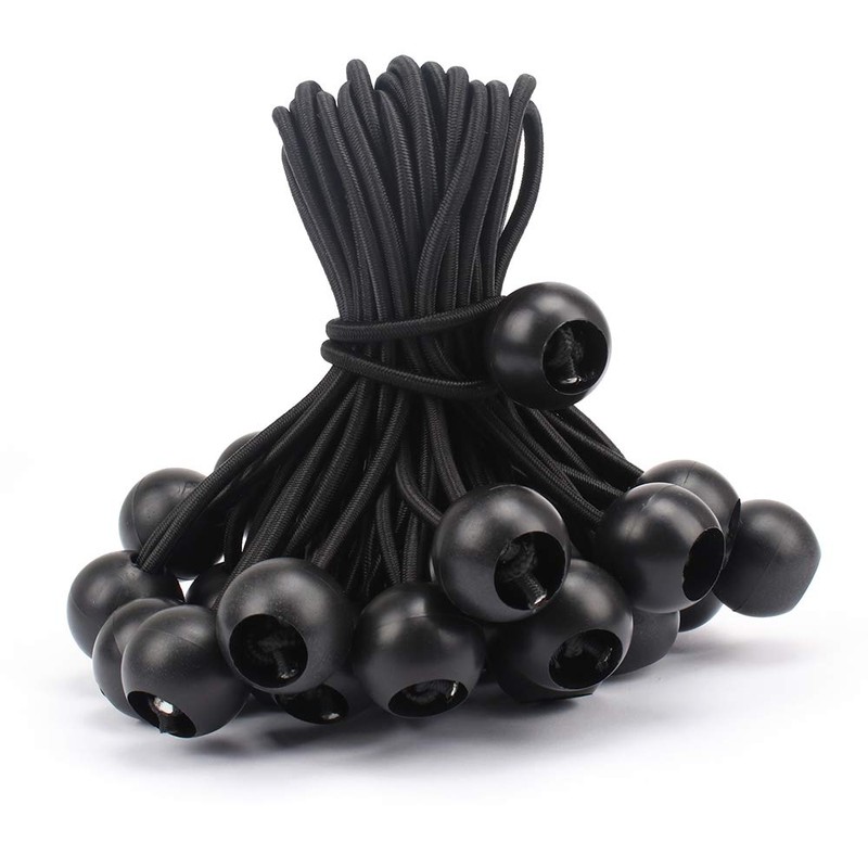 AOPRIE 30 Pack Bungee Balls 9Inches Black Ball Bungee Heavy