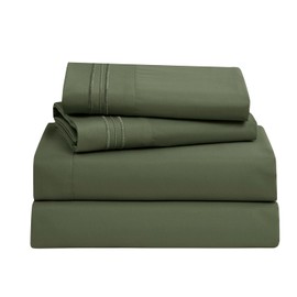 Nestl Twin XL Sheets Set- 3 Piece Twin XL Bed Sheets, Deep Pocket, Hotel Luxury, Extra Soft, Breathable and Cooling, Olive Green Sheets for Twin XL Sheet Set