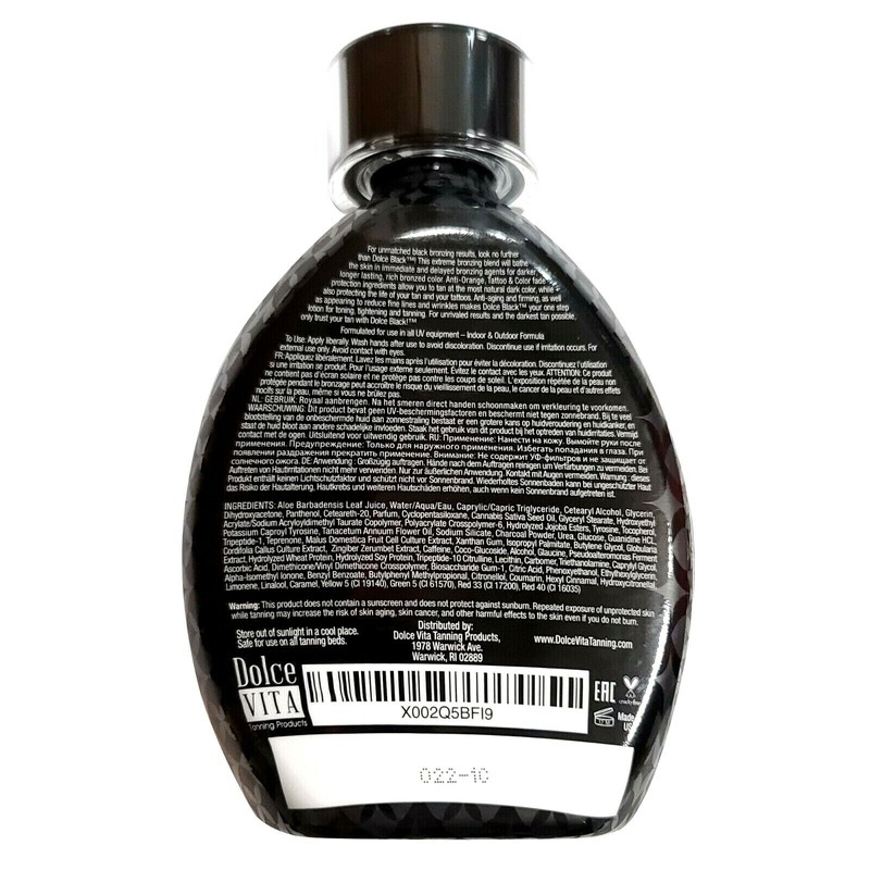 Dolce Black Extreme Bronzer Tanning Lotion w/ Tattoo Protection &