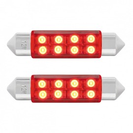 CTW 2 Pack Festoon Red 8 SMD High Power LED 211-2 Light Bulb Interior Dome Light