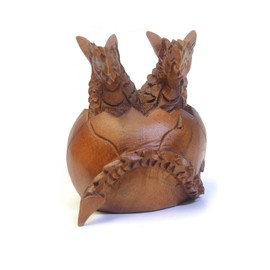 Brave Wings Two Headed Dragon Egg ~ Wooden Sculpture Gift for Christmas & Birthdays ~ 4129
