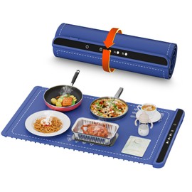 Electric Warming Tray Food Warmer Full Surface Heating 3 Temperature Settings Family friendly Anti-scalding edge design Premium Silicone Nano-Material Portable for Gatherings Parties Everyday Use