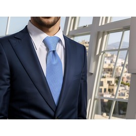 Shlax&Wing Baby Blue Solid Color Mens Necktie Tie Business Classic 57.5"