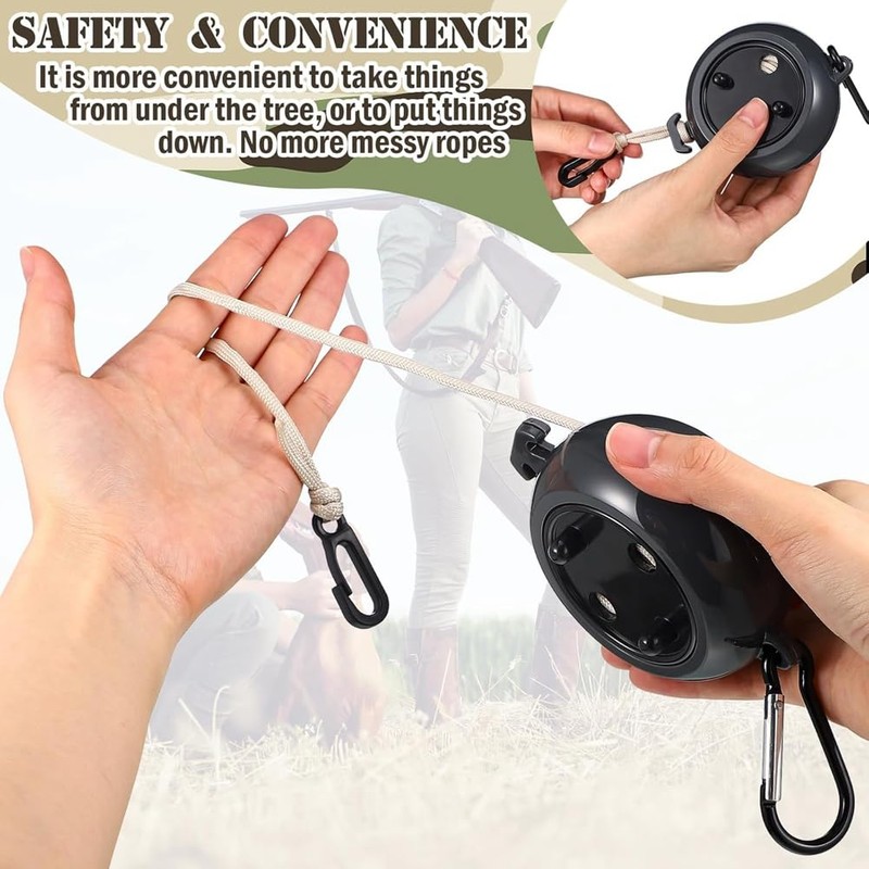 Snblzhef 2 Pcs Tree Stand Gear Hoist 29.5 Ft Retractable