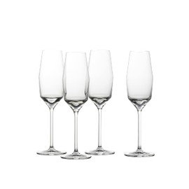 Zwiesel Glas Tritan Crystal Glass Gigi Barware Collection Sparkling wine Flute with Effervescence Points, 10 Ounce, Set of 4
