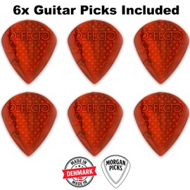 Morgan Picks Defecto Plectrum - Signature Guitar Pick with Improved Grip - Guitar Picks in Red/Black - Guitar Pick with Precision Control - Developed with Nicklas Sun