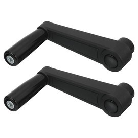 sourcing map 2Pcs 12x126mm (Dia x L) Revolving Handwheel Machine Handle, Universal Lathe Crank Grip Replacement for Industry Lathe Milling Grinding Machine, Black (Square Hole)