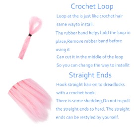 Originea Crochet Dreadlocks Extensions 100% Handmade Synthetic Hair Extensions (Pink, 20 inch)