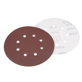 Kozelo 10 Pcs Sanding Discs Hook and Loop Backing - [7 Inch x 240 Grits] Aluminum Oxide Sandpapers for Orbital Sander Round Sanding Papers, 8 Holes