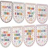 Irenare 8 Pcs 36x24'' Pastel Classroom Curtains for Windows School