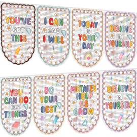 Irenare 8 Pcs 36x24'' Pastel Classroom Curtains for Windows School Valances