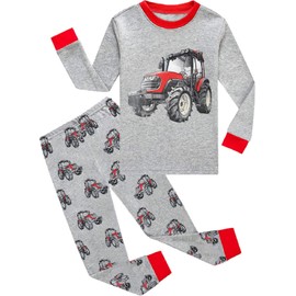 Little Hand Boys Pyjamas Set Tractor Kids Toddler Pyjamas Nightwear Cotton Long Sleeve Sleepwear Outfit Age 4-5 Years