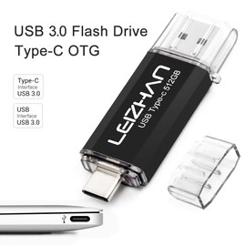 LEIZHAN USB Stick 512GB Type C Memory Stick OTG Memory Stick 2-in-1 Flash Drive USB 3.0 Pen Drive for PC/Laptop/Notebook, and Other USB-C (512GB, Black)