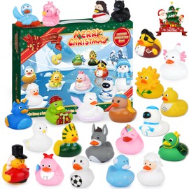 Advent Calendar 2024, Advent Calendar Children Rubber Ducks, 24 Days Ducks Advent Calendar, Christmas Advent Calendar Box for Girls and Boys, Bath Toy for Children