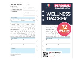 Personal size Wellness tracker daily organiser refill diary insert | Filofax personal Compatible | 95 x 171mm