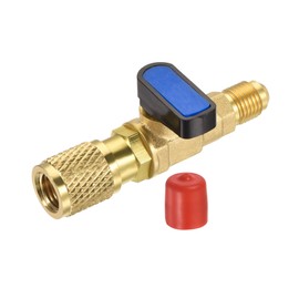 sourcing map Ball Filling Valve Safety Valve Quick Coupling Air Conditioning 1/4 SAE Male Thread Female Thread Adapter for HVAC Refrigeration Systems