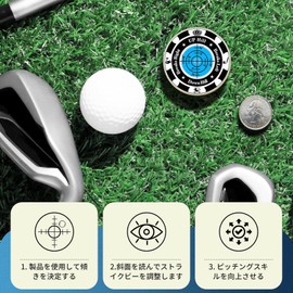 aninako Golf Marker, Blue Level, Magnetic, Putting Guide, High Precision, Multi-functional, Golf Marker, Practice Putter, Ball, Incline, Golf Marker, Golf Enthusiasts, Golf Present, Gift, Father's