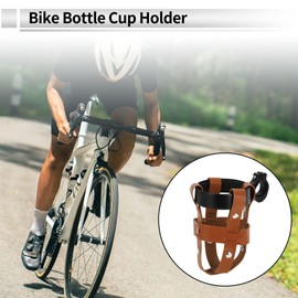 RATCHROLL 1 Pc Universal Motorcycle Bike Drink Holder Motorbike Bicycle Water Bottle Cup Holder Screw Brown Black PU Aluminum Alloy