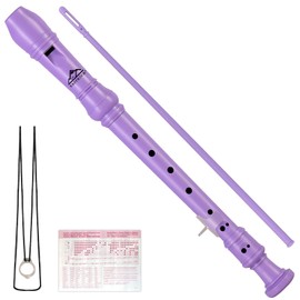 EASTROCK School Flute, Plastic, ABS, German Fingering, Flute for School or Music Lessons, Soprano Flute for Beginners Kids, Lavender